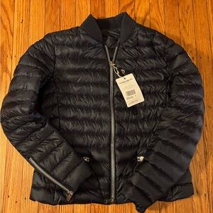 Moncler Quilted Navy Bomber Jacket
